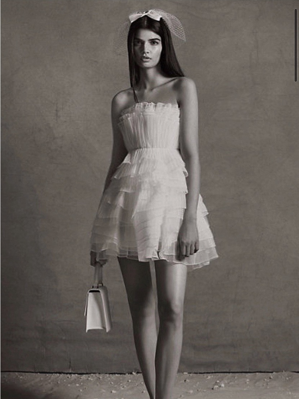 Anthropologie White Strapless Tiered Mini Wedding Dress